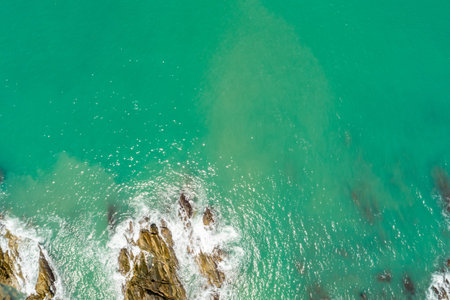 Aerial view seashore landscape nature view,Sea summer background.