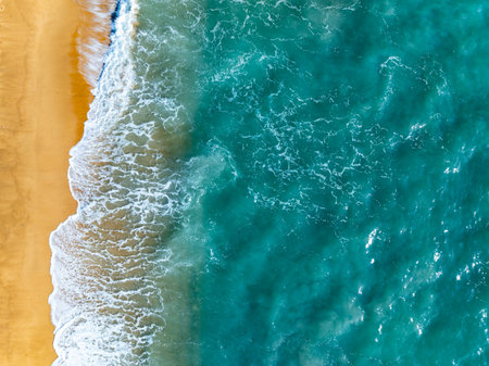 Aerial view landscape sea beach in raining season at Phuket island Thailandの写真素材