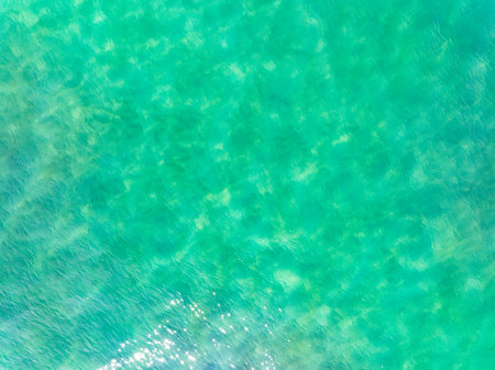 Top view sea surface nature background,Wide angle view ocean waves backgroundの写真素材