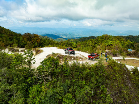 Mountains range at Phutajor Mountain unseen travel people go to camping adventure in...