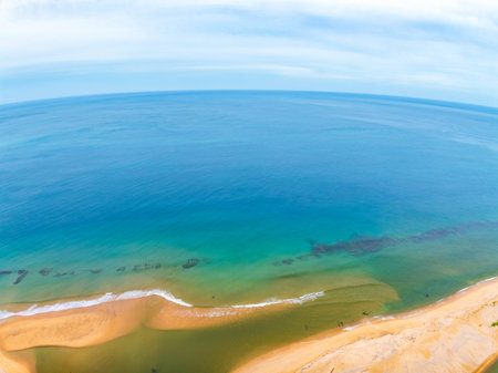 Aerial view of sea landscape view in summer season at Phuket island Thailand