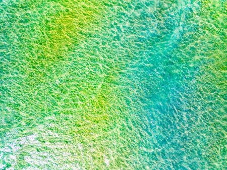 Top view sea surface beach sand backgroundの写真素材