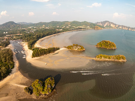 Aerial view sea landscape nature backgroundの写真素材