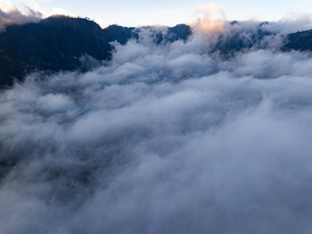 Amazing View beautiful landscape nature view in the morning at Indonesiaの写真素材