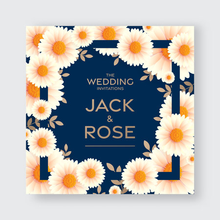 Wedding invitation floral card. Paper cut flowers for decor, realistic effect. Bright holiday design. with flowers paper cutのイラスト素材