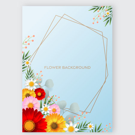 Wedding invitation floral card. Paper cut flowers for decor, realistic effect. Bright holiday design. with flowers paper cutのイラスト素材