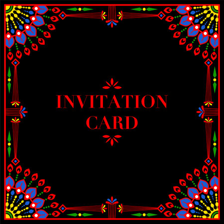 Indian  wedding invitation card template with India india pattern.のイラスト素材