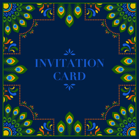 Indian  wedding invitation card template with India india pattern.のイラスト素材