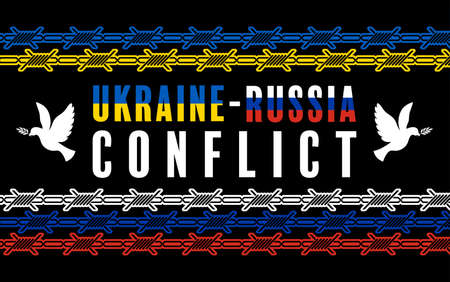 Stop war concept ukraine russia conflict warのイラスト素材