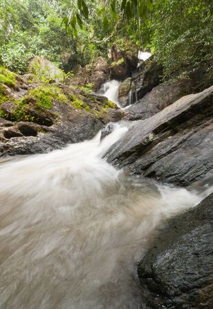 waterfall in thai national parkの写真素材