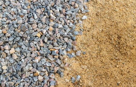 crushed stone and sandの写真素材