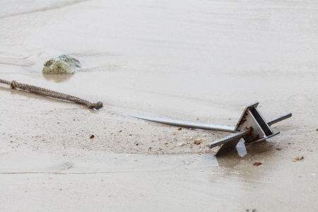 Anchor on beachの写真素材