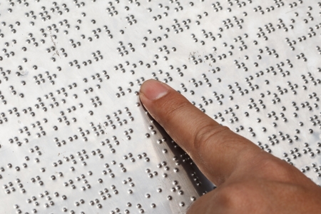Braille readingの写真素材