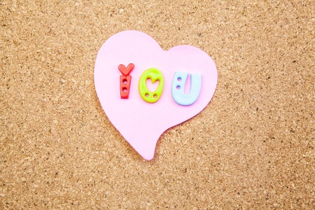 love heart on the cork backgroundの写真素材