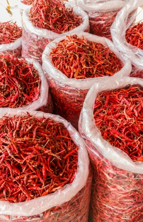 Dried red hot chiliの写真素材