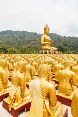 Buddha with 1250 disciples statueの写真素材