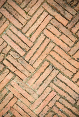 Old brick pavementの写真素材