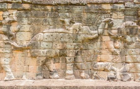 Terrace of the elephants, Angkor Thom, Siemreapの写真素材