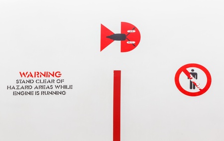 Sign on side of a airplaneの写真素材