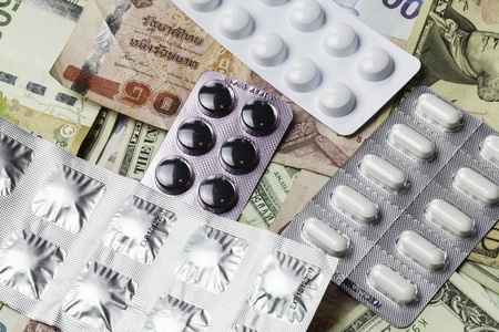 pills and moneyの写真素材