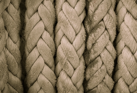 old frayed boat ropeの写真素材