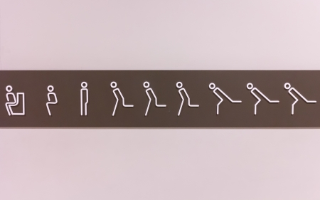 Toilet sign on wallの写真素材