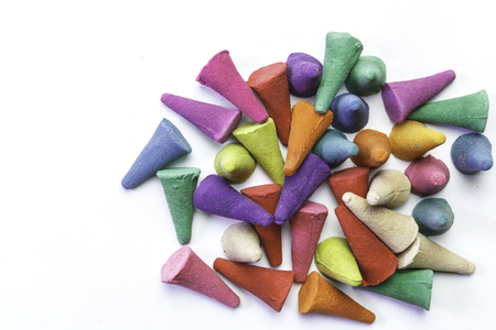 colorful Incense White Backgroundの写真素材