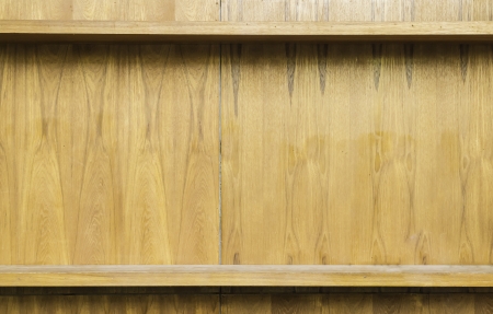 Blank wooden bookshelfの写真素材