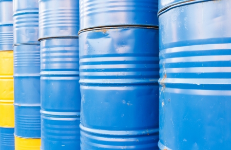 a lot of colorful oil tanks wallの写真素材