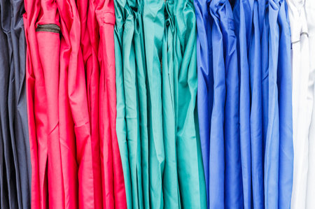 fashion clothing on hangers at the show