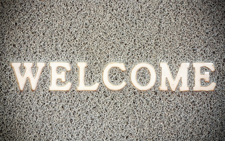 background of welcome carpetの写真素材