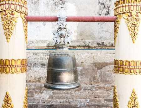 detail on an old praying bellの写真素材