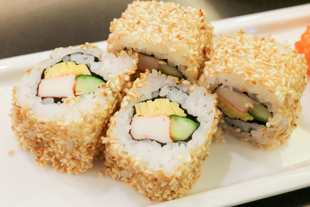 California roll sushi maki - japanese foodの写真素材