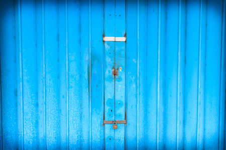 blue corrugated metal sheetの写真素材