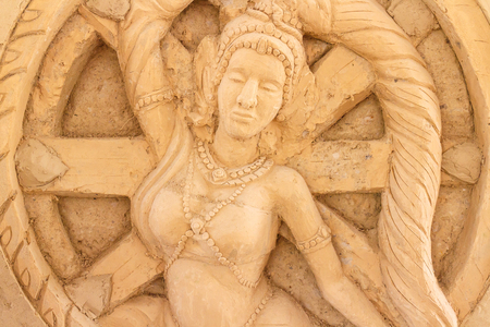 Antique sculpture of clayの写真素材