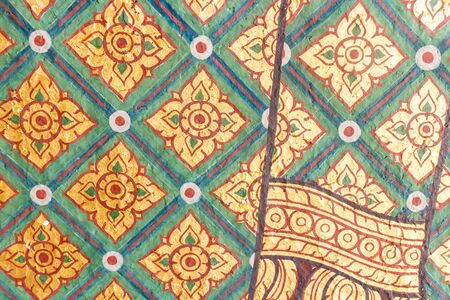 Traditional Thai art on temple wallの写真素材