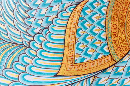 Traditional Thai art on temple wallの写真素材