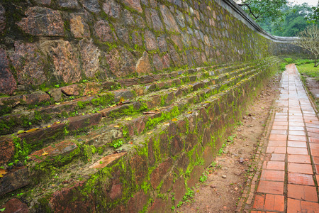 Ancient wall in Vietnamの写真素材