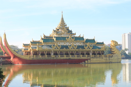 Karaweik hotel on lagoonのeditorial素材