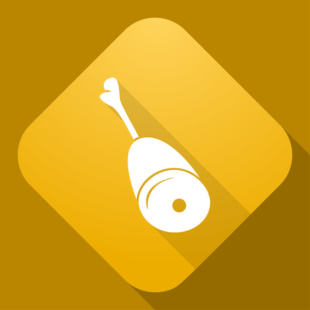 Vector icon of Chicken Leg with a long shadowのイラスト素材