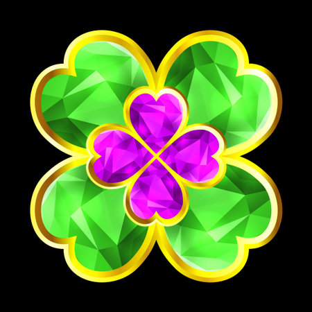 Colorful crystal cloverのイラスト素材