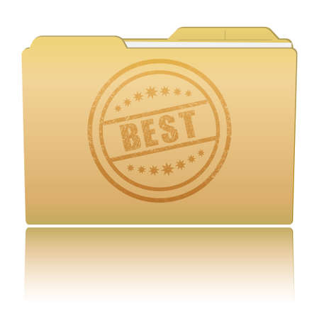 Folder with "Best" damaged stampのイラスト素材