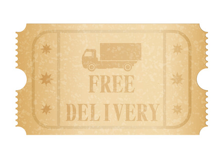 Free delivery ticketのイラスト素材