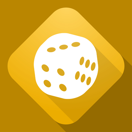 Vector icon of Dice with a long shadowのイラスト素材