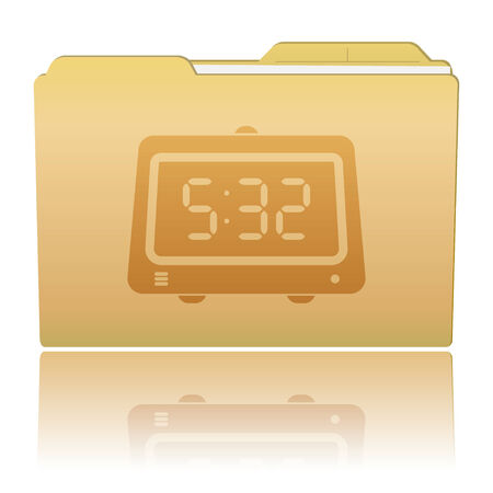 Folder with Clockのイラスト素材