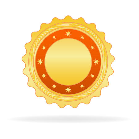 Vector illustration of Golden badgeのイラスト素材
