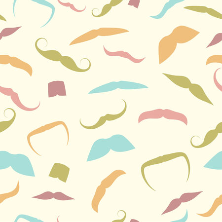 Vector illustration. Seamless pattern of mustachesのイラスト素材