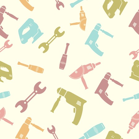 Vector illustration. Seamless pattern of Toolsのイラスト素材