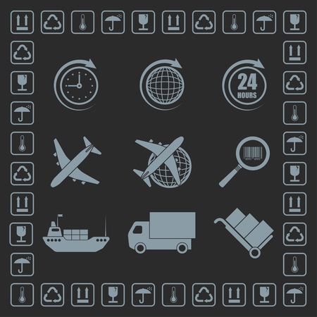 Vector illustration. Delivery icon setのイラスト素材