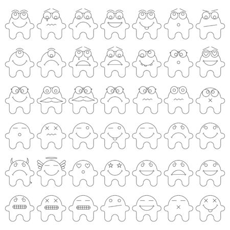 Vector Illustration  Set of smilesのイラスト素材